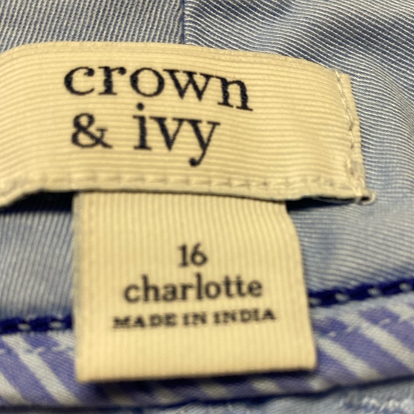 NWT Women’s Crown & Ivy Charlotte Crop Pants SZ 16 Light Blue - Picture 5 of 9